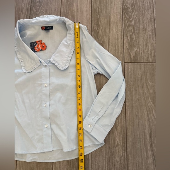 Indigo Poppy|NWT pastel blue oversized Peterpan collar top,Size M••• 100% cotton - Picture 8 of 8